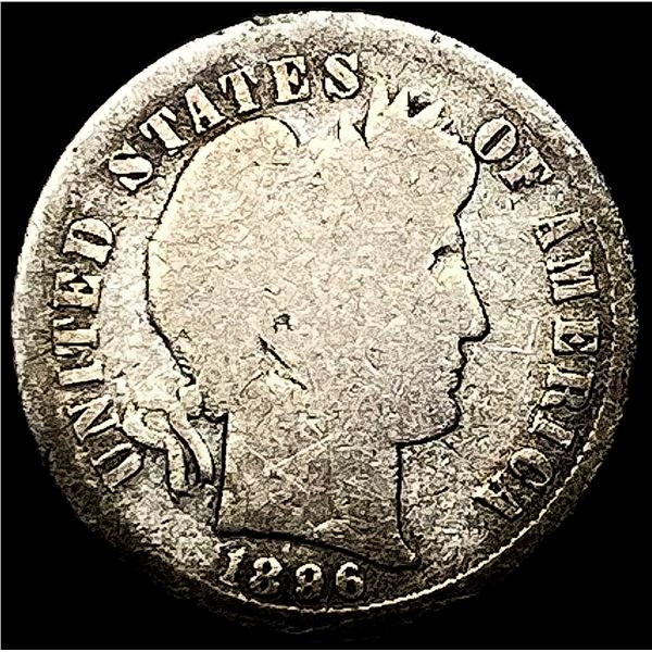 1896-S Silver Barber Dime NICELY CIRCULATED
