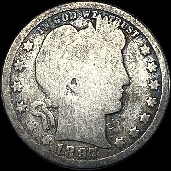 1897-O Silver Barber Quarter NICELY CIRCULATED