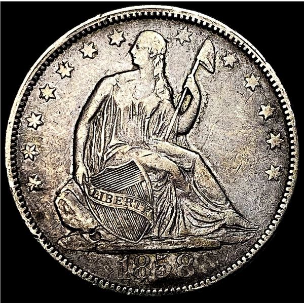 1858 Seated Liberty Half Dollar NEARLY UNCIRCULATED