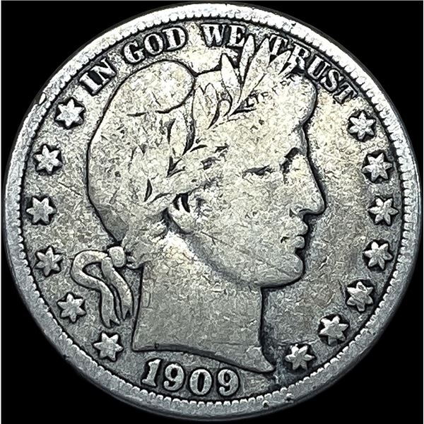 1909-O Silver Barber Half Dollar LIGHTLY CIRCULATED