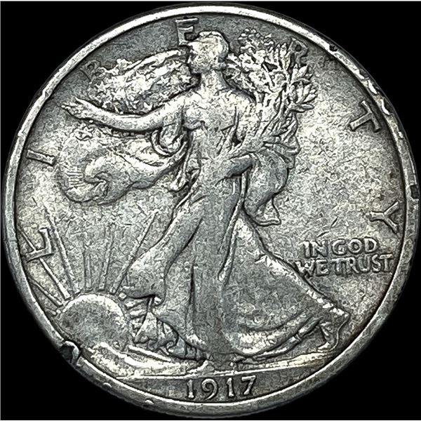 1917-S Silver Walking Liberty Half Dollar NEARLY UNCIRCULATED