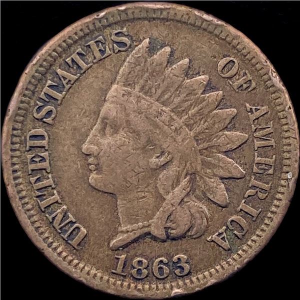 1863 Copper-Nickel Indian Head Cent CHOICE AU