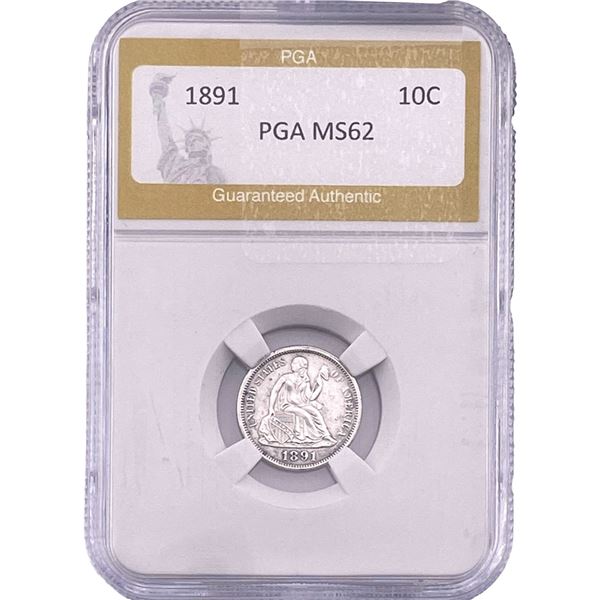 1891 Seated Liberty Dime PGA MS62