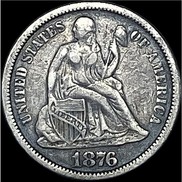 1876-CC Silver Seated Liberty Dime LIGHTLY CIRCULATED