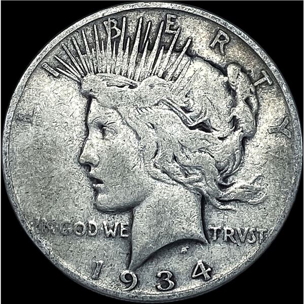 1934-S Silver Peace Dollar ABOUT UNCIRCULATED