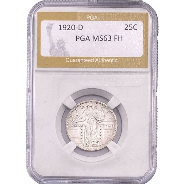 1920-D Standing Liberty Quarter PGA MS63 FH