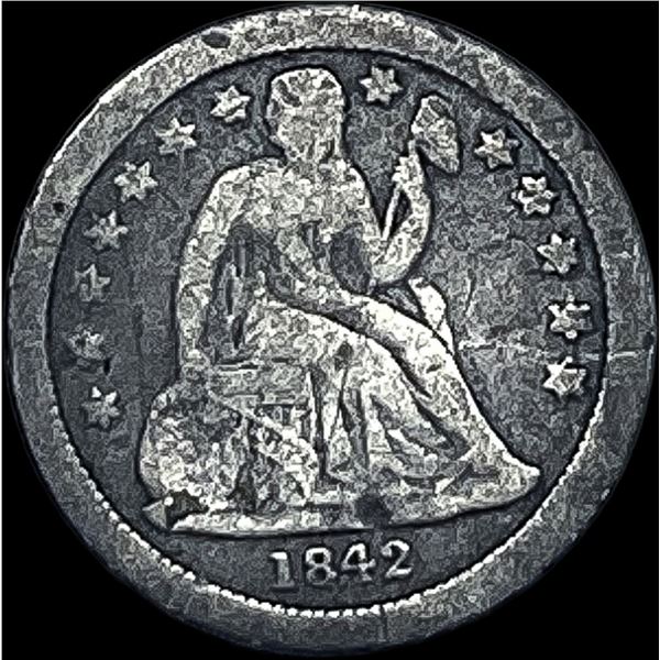 1842-O Silver Seated Liberty Dime NICELY CIRCULATED