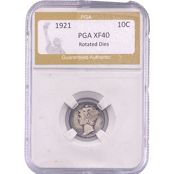 1921 Mercury Silver Dime PGA XF40 Rotated Dies