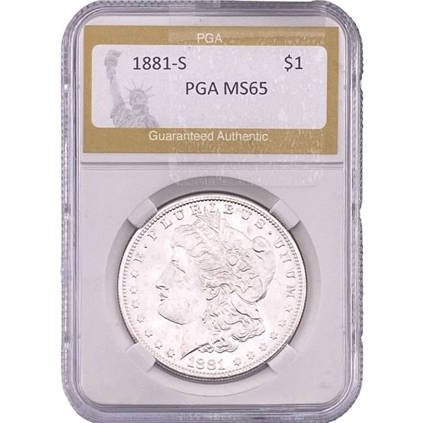 1881-S Morgan Silver Dollar PGA MS65