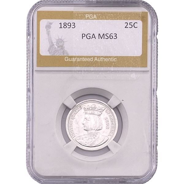 1893 Isabella Silver Quarter PGA MS63