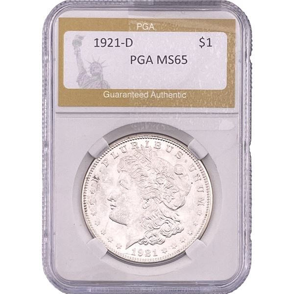 1921-D Morgan Silver Dollar PGA MS65