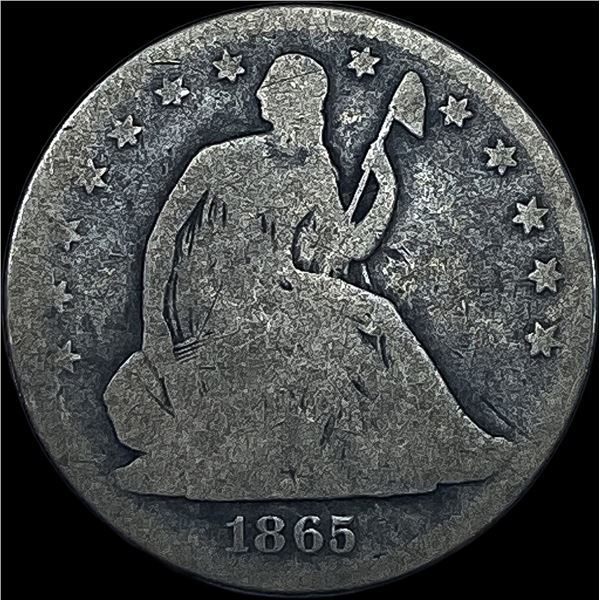 1865-S Silver Half Dollar NICELY CIRCULATED