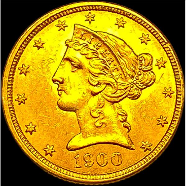 1900 Liberty Head Half Eagle $5 Gold UNCIRCULATED