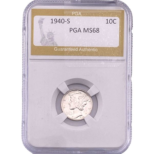 1940-S Mercury Silver Dime PGA MS68