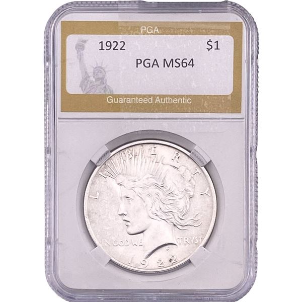 1922 Silver Peace Dollar PGA MS64