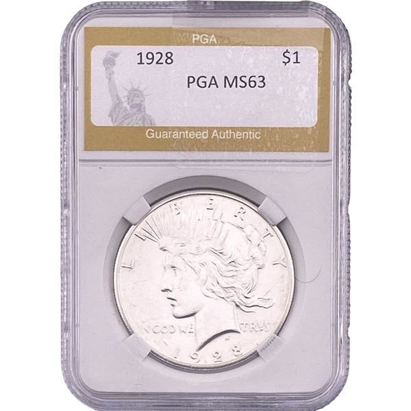 1928 Silver Peace Dollar PGA MS63