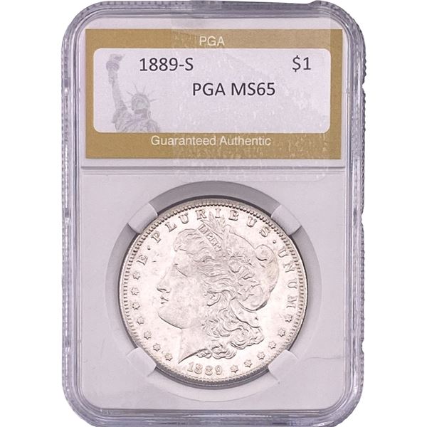 1889-S Morgan Silver Dollar PGA MS65
