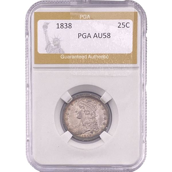 1838 Capped Bust Quarter PGA AU58