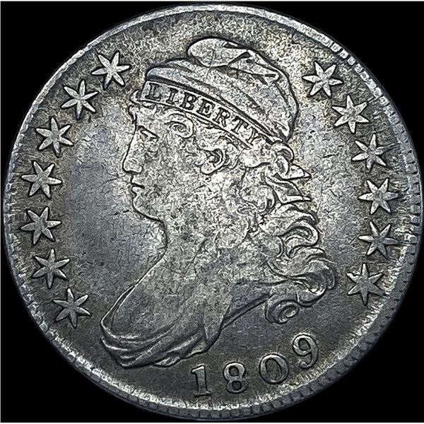 1809 Capped Bust Half Dollar NEARLY UNCIRCULATED
