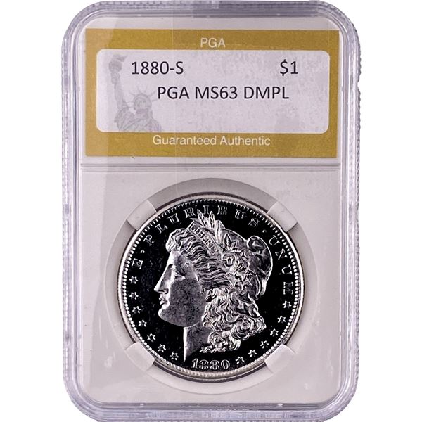 1880-S Morgan Silver Dollar PGA MS63 DMPL