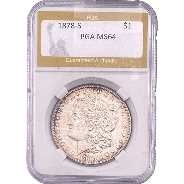 1878-S Morgan Silver Dollar PGA MS64