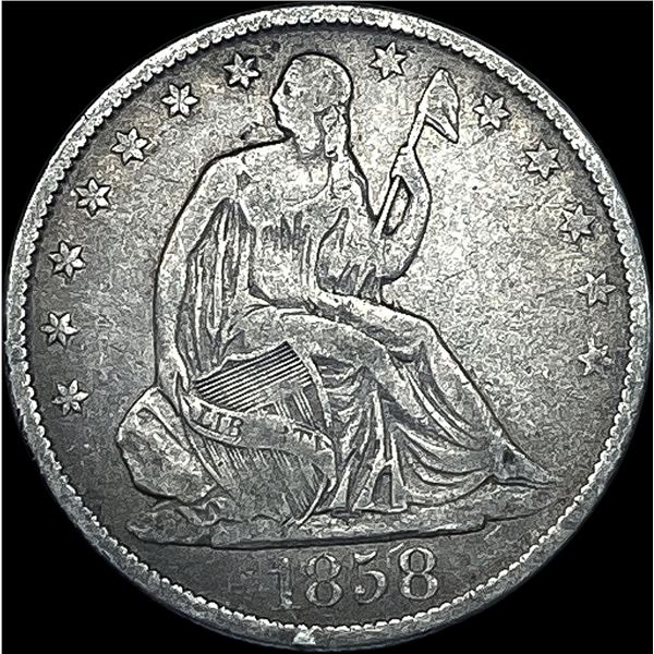 1858-O Silver Half Dollar LIGHTLY CIRCULATED