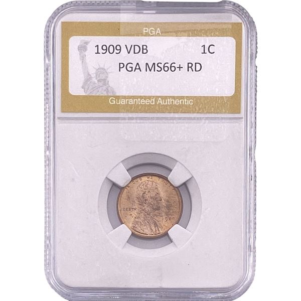 1909 VDB Wheat Cent PGA MS66+ RD