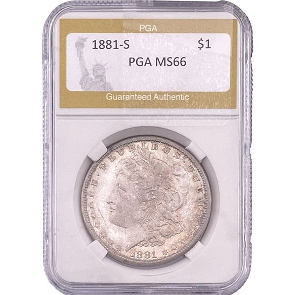 1881-S Morgan Silver Dollar PGA MS66