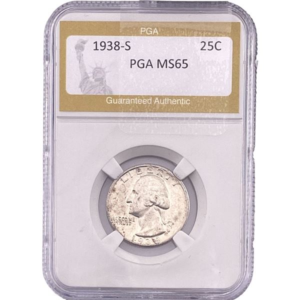 1938-S Washington Silver Quarter PGA MS65