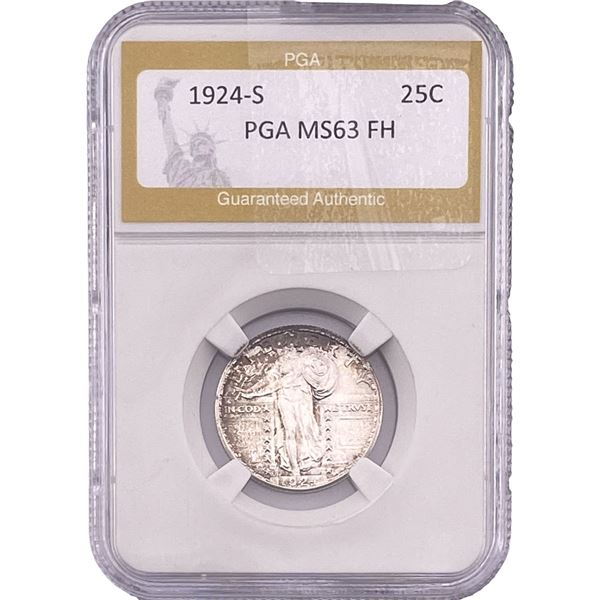 1924-S Standing Liberty Quarter PGA MS63 FH