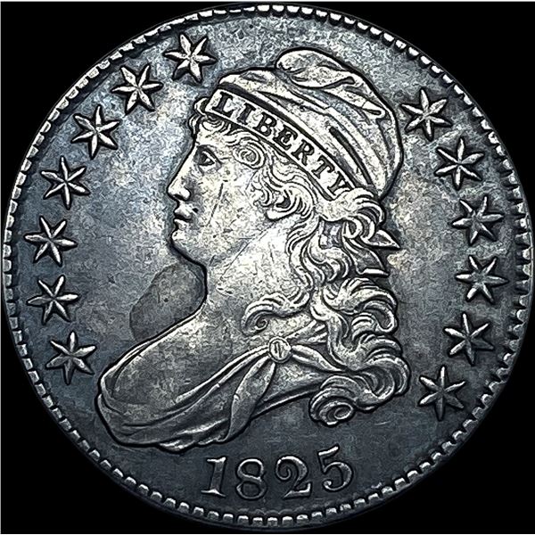 1825 Capped Bust Half Dollar NEARLY UNCIRCULATED
