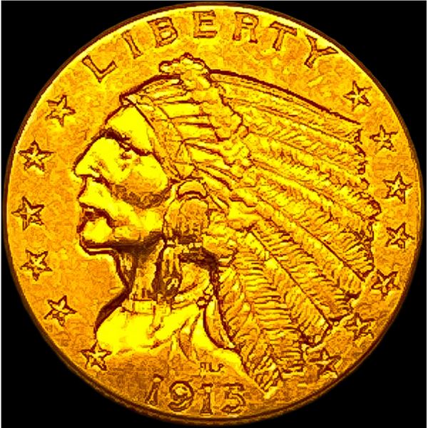 1915 Indian Head $2.50 Gold Quarter Eagle CLOSELY UNCIRCULATED