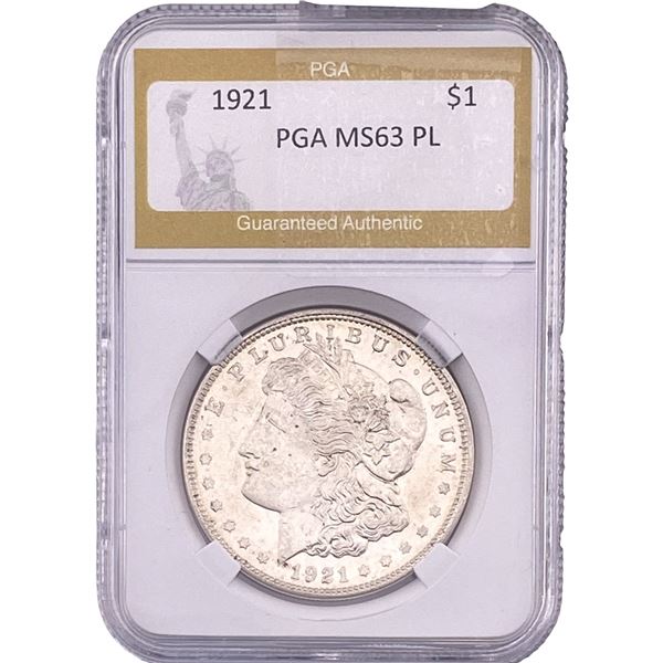 1921 Morgan Silver Dollar PGA MS63 PL