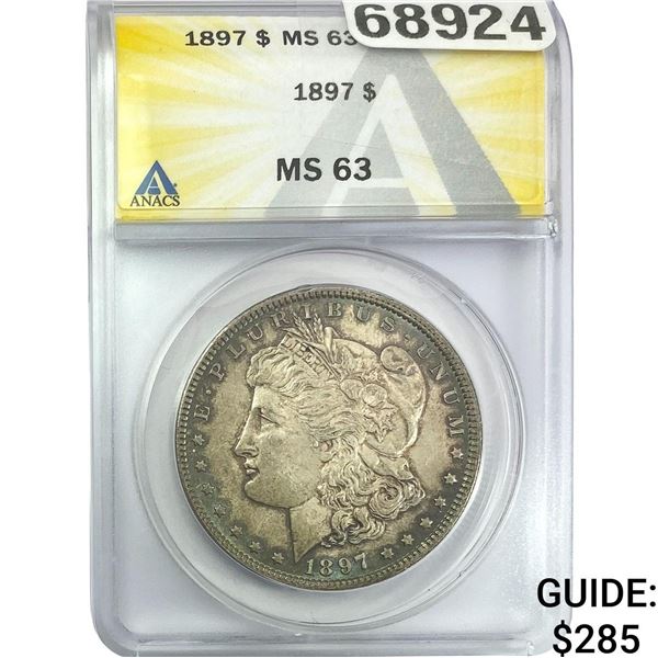 1897 Morgan Silver Dollar ANACS MS63
