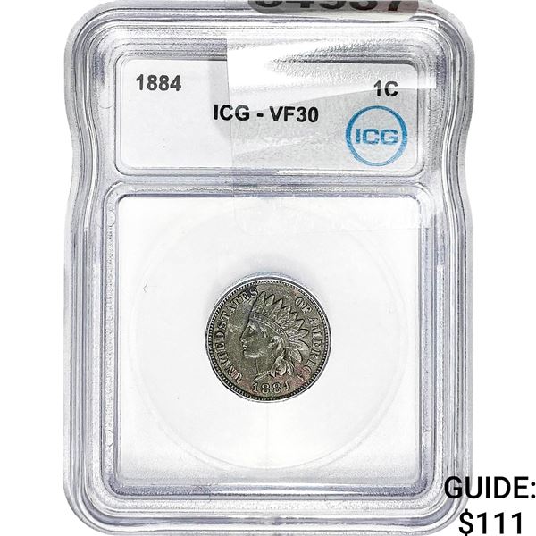1884 Indian Head Cent ICG VF30
