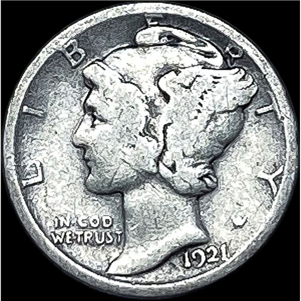 1921 Silver Mercury Dime LIGHTLY CIRCULATED