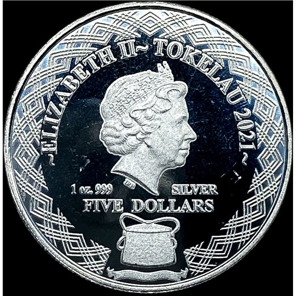 2021 Tokelau 1 oz Silver Five Dollars Sagittarius GEM PROOF