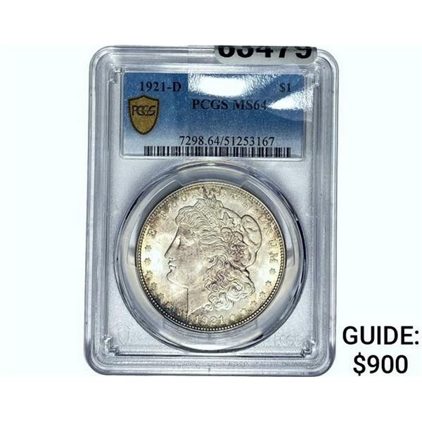1921-D Morgan Silver Dollar PCGS MS64