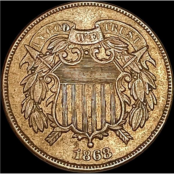 1868 Bronze Two-Cent Piece NEARLY UNCIRCULATED