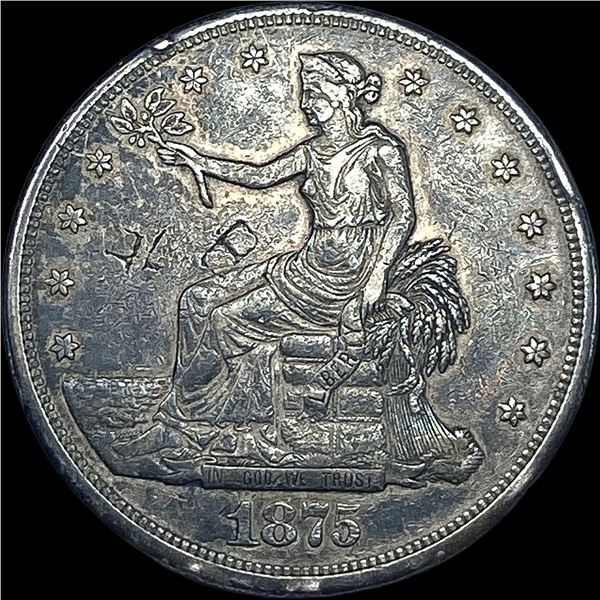 1875-CC Silver Trade Dollar CLOSELY UNCIRCULATED