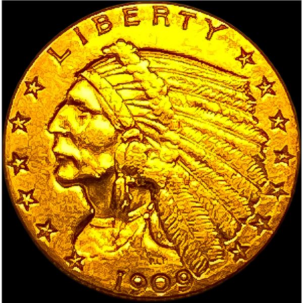 1909 Indian Head Gold $2.50 Quarter Eagle CLOSELY UNCIRCULATED