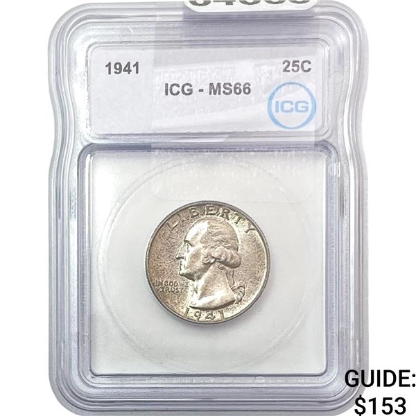 1941 Washington Silver Quarter ICG MS66