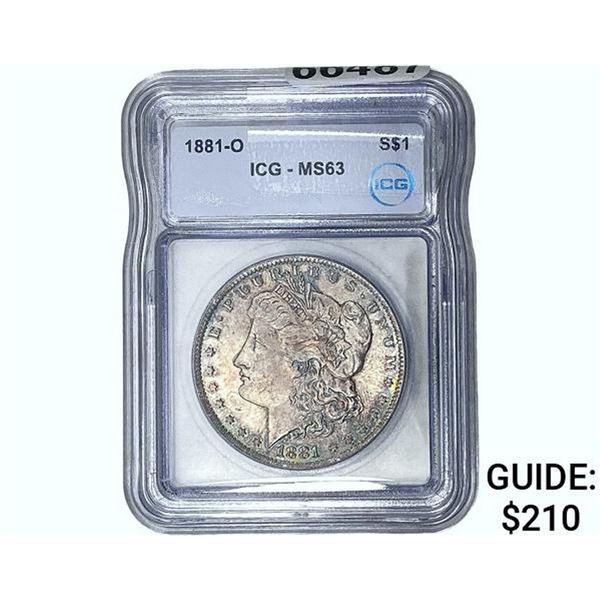 1881-O Morgan Silver Dollar ICG MS63