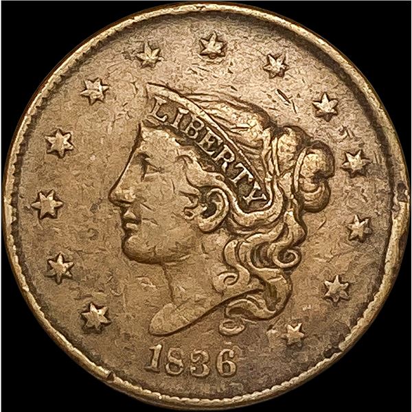 1836 Coronet Head Large Cent LIGHTLY CIRCULATED
