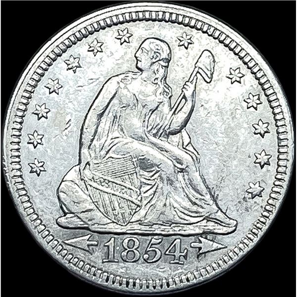 1854 Arrows Seated Liberty Quarter CLOSELY UNCIRCULATED