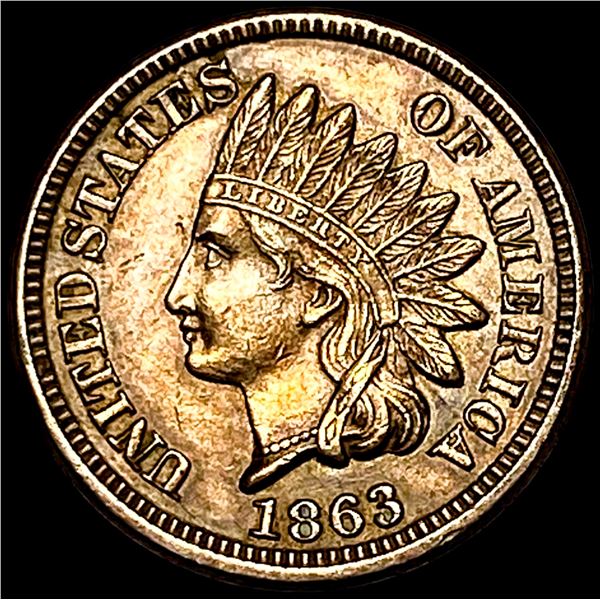 1863 Copper-Nickel Indian Head Cent CHOICE AU