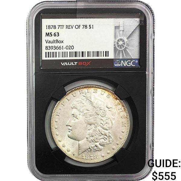 1878 Rev. 78 7TF Morgan Silver Dollar NGC MS63