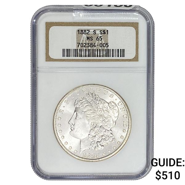 1882-S Morgan Silver Dollar NGC MS65