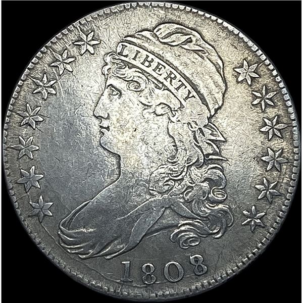 1808 Capped Bust Half Dollar NEARLY UNCIRCULATED