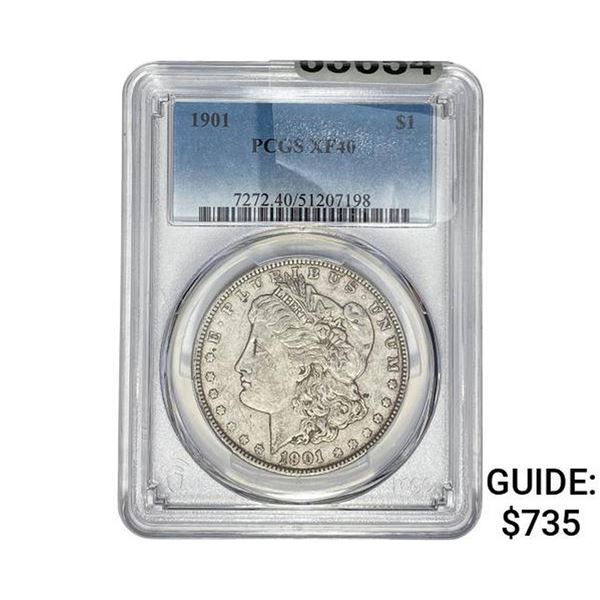1901 Morgan Silver Dollar PCGS XF40